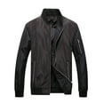 thumbnail image 1 of IYTR Men's Stand Collar Jacket Lightweight Windproof Solid Zipper Pockets Basic Coats Black XXXXXL, 1 of 1