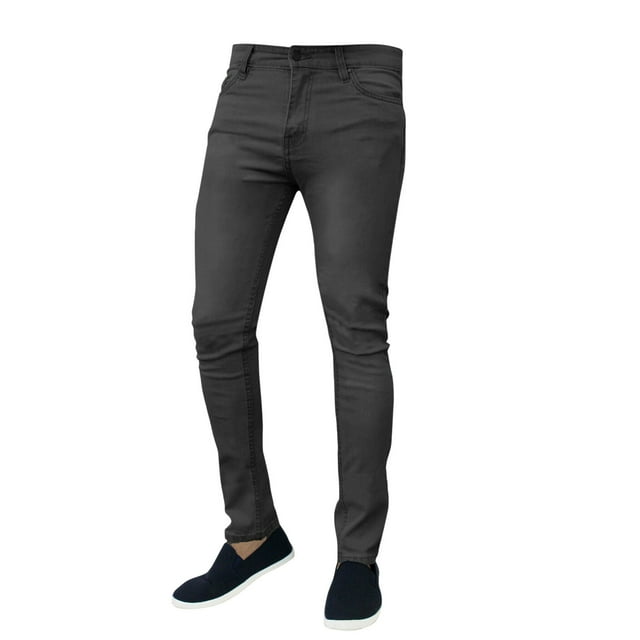 IYTR Men's Stretch Denim Slim Fit Straight Leg Jeans with Basic Style Dark Washed Color Black XXXL