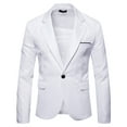 thumbnail image 1 of IYTR Men's Suit Coat Slim Fit One Button Blazer Suit Jacket Business Wedding Party Tuxedo White L, 1 of 1