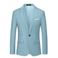 thumbnail image 1 of IYTR Men's Suit Jacket Slim One Button Blazer Business Casual Work Office Wedding Party Tuxedo Light Blue XXXL, 1 of 1