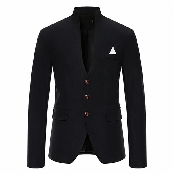 IYTR Men's Suit Jacket Stylish Slim Fit Blazer Suit Jacket Business Wedding Party Tuxedo Coat Black XL