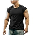 thumbnail image 1 of IYTR Men's Summer Casual Sports T Shirt Solid Color Comfy Fashion Crewneck Short Sleeve T Shirts Blouses Black M, 1 of 4