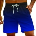 thumbnail image 1 of IYTR Men's Summer Gradient Color Swim Trunks Quick Dry Beach Shorts with Pockets Bathing Suits Drawstring Shorts Blue L, 1 of 7