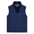 thumbnail image 1 of IYTR Men's Summer Lightweight Stand Collar Sleeveless Zip-Up Quick-Drying Multi-Pocket Outdoor Sports Vest Dark Blue XXXXXL, 1 of 1