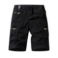 thumbnail image 1 of IYTR Men's Summer Military Cargo Shorts Solid Color Straight Multi-Pocket Bermuda Shorts Knee Length Short Pants Black XL, 1 of 5