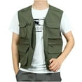 thumbnail image 1 of IYTR Men's Summer Outdoor Multi-Pocket Quick Dry Breathable Vest Lightweight Travel Photography Waistcoat Army Green XXXXXXL, 1 of 1