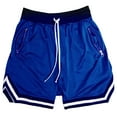 thumbnail image 1 of IYTR Men's Summer Sports Mesh Shorts Quick-Drying Breathable Zipper Pockets Beach Shorts with Dstring Sweatpants Blue XXXL, 1 of 3