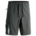 thumbnail image 1 of IYTR Men's Summer Sports Shorts Quick Dry Lightweight Workout Running Gym Shorts with Zipper Pockets Gray L, 1 of 6