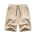 thumbnail image 1 of IYTR Men's Summer Sports Shorts Quick Dry Workout Running Fitness Gym Shorts with Zipper Pockets Lightweight Breathable Dstring Elastic Waist Shorts Khaki XXL, 1 of 5