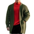 thumbnail image 1 of IYTR Men's Sweater Solid Color Long Sleeve Shawl Collar Cardigan Sweater Casual Outwear with Pockets Army Green M, 1 of 1