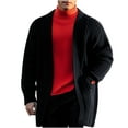 thumbnail image 1 of IYTR Men's Sweater Solid Color Long Sleeve Shawl Collar Cardigan Sweater Casual Outwear with Pockets Black XXL, 1 of 1