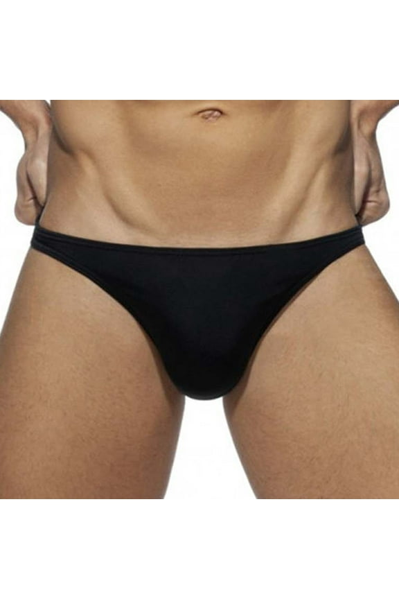 Men's Swim Briefs Thong Low Rise Swimwear Beachwear Bathing Suit Underwear Black XL