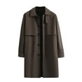 thumbnail image 1 of IYTR Men's Trench Coat Solid Color Long Sleeve Button Up Lapel Jacket Casual Single Breasted Coat with Pockets Coffee L, 1 of 7