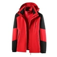 thumbnail image 1 of IYTR Men's Winter Fleece Warm Windproof Waterproof Hooded Jacket Outdoor Sports Coats Thermal Thick Snow Ski Jackets Red XL, 1 of 1