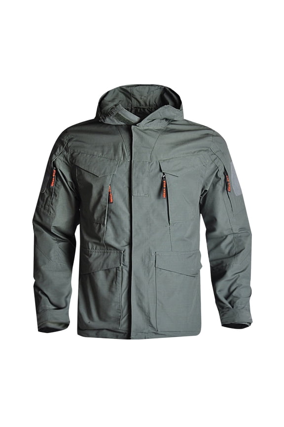 Men's Winter Jacket Warm Fleece Lined Windproof Hooded Outdoor Coat Thick Thinsulate Insulated Snow Jacket Large Pockets Black Green S