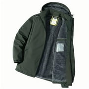 IYTR Mens Winter Jacket Waterproof Warm Jacket Fleece Lined Warm Snow Coat Hiking Windproof Rain Windbreaker Army Green,XL