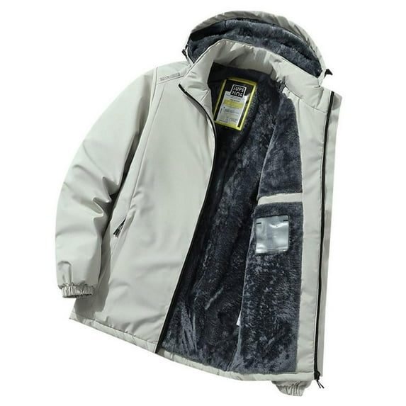 IYTR Men's Winter Jacket Waterproof Warm Jacket Fleece Lined Warm Snow Coat Hiking Windproof Rain Windbreaker (Beige,XXXL)