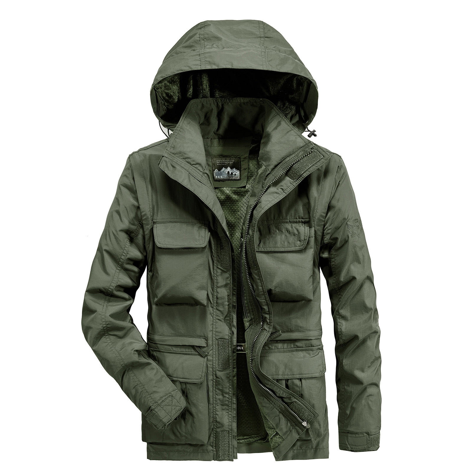 IYTR Men's Winter Jacket with Removable Hood Warm Windproof Multi