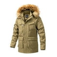 thumbnail image 1 of IYTR Men's Winter Thickened Down Coats Long Sleeve Hooded Puffer Coat Thicken Cotton Warm Parka Hooded Jacket (Khaki,XXXL), 1 of 9