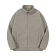 thumbnail image 1 of IYTR Men's Winter Warm Fleece Zip Up Jackets Stand Collar Fluffy Soft Teddy Outwear Coats with Pockets Thickened Oversized Streetwear Gray M, 1 of 1