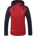 thumbnail image 1 of IYTR Men's Winter Warm Hooded Thicken Coats Slim Fit Outwear Splicing Coats Multi-Pocket Turn-Down Collar Jackets Plus Size Red XL, 1 of 4