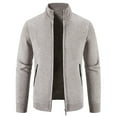 thumbnail image 1 of IYTR Men's Winter Warm Knitted Sweaters Stand Collar Zipper Long Sleeve Pockets Coats Cardigan Sweaters Outwear with Zipper Pockets Beige L, 1 of 5