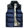 thumbnail image 1 of IYTR Men's Winter Warm Vest Sleeveless Stand Collar Solid Color Zipper Pockets Waistcoat Outwear Coats, 1 of 1