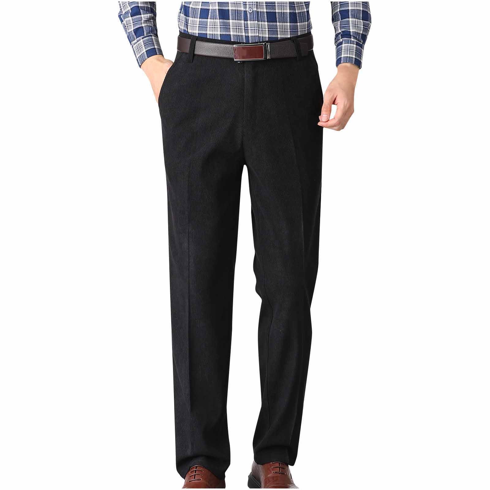 IYTR Men's Wool Dress Pants Solid Color Straight Leg Trousers Casual ...
