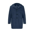 thumbnail image 1 of IYTR Men's Wool Peacoat Winter Warm Long Sleeve Classic Trench Coat Button Up Outerwear Jacket Navy XL, 1 of 7