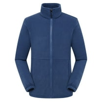 IYTR Men's Zip Up Fleece Jacket Long Sleeve Outdoor Warm Coats Fashion Casual Hiking Jackets with Pockets Outwear (Blue,XL)