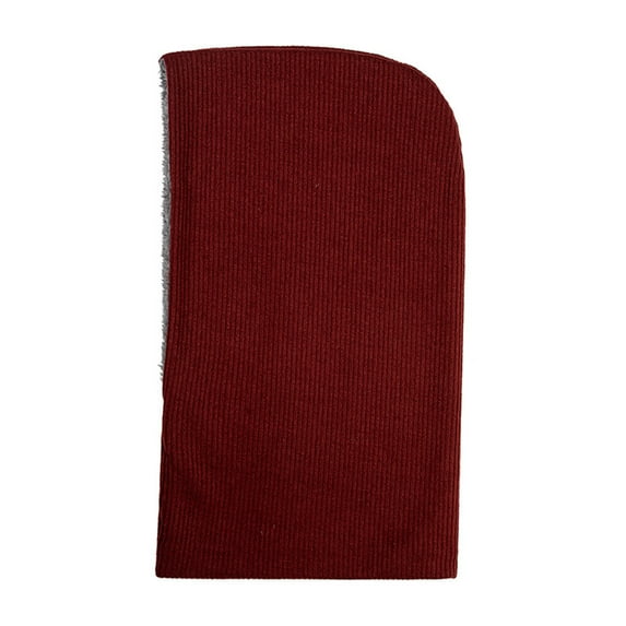 IYTR Mens And Womens Winter Neck Warmer Solid Color Knitted Hooded Scarf for Cold Weather Soft Stylish Hooded Hat Wine One Size