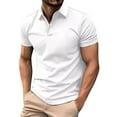 thumbnail image 1 of IYTR Mens Athletic Shirts Casual Solid Short Sleeve Buttons T Shirts Summer Fashion Fitness Sports Golf Shirt White XL, 1 of 5