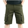 thumbnail image 1 of IYTR Mens Athletic Shorts Cargo Shorts Zipper Button Multi-Pockets Beach Shorts Casual Summer Workout Shorts Outdoor Hiking Shorts Sweatpants Solid Color Shorts (Army Green,L), 1 of 6