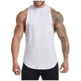 thumbnail image 1 of IYTR Mens Athletic Tank Tops Classic Comfortable Beach Tee Shirts Casual Solid Color Summer Comfy Round Neck Sleeveless T Shirts White XL, 1 of 6