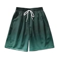 thumbnail image 1 of IYTR Mens Beach Shorts Drawstring Elastic Waist Shorts Summer Gradient Color Plus Size Loose Shorts Relaxed Workout Shorts Green XL, 1 of 3