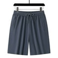 thumbnail image 1 of IYTR Mens Beach Shorts Drawstring Elastic Waist Shorts Straight Shorts With Zipper Pocket Fashion Fitness Athletic Shorts Summer Solid Color Dark Gray XXXXXXXXL, 1 of 5