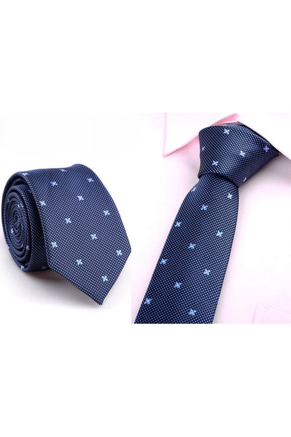 Mens Business Casual Tie Casual Slim Plain Mens Skinny Neck Party Wedding Tie Necktie Blue One Size