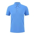 thumbnail image 1 of IYTR Mens Business Shirts Fashion Solid Color Summer Comfy Short Sleeve T Shirts Button Down Lapel Lightweight Breathable Work Shirts Casual Light Blue XXL, 1 of 1