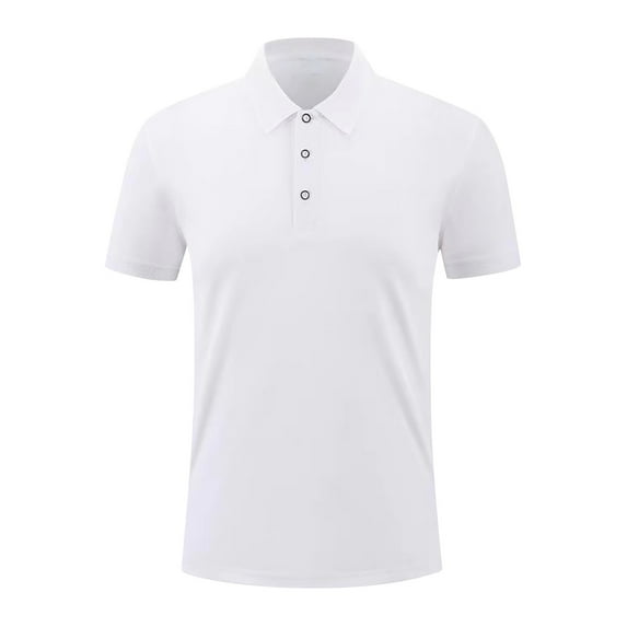 IYTR Mens Business Shirts Fashion Solid Color Summer Comfy Short Sleeve T Shirts Button Down Lapel Lightweight Breathable Work Shirts Casual White XXL