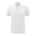 thumbnail image 1 of IYTR Mens Business Shirts Fashion Solid Color Summer Comfy Short Sleeve T Shirts Button Down Lapel Lightweight Breathable Work Shirts Casual White XXXXL, 1 of 6