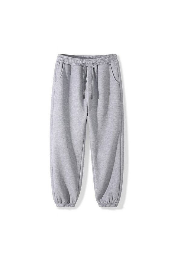 Mens Cargo Pants Drawstring Elastic Waist Solid Color Straight Leg Pants Casual Sweatpants with Pockets Gray XXXXXL