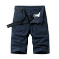 thumbnail image 1 of IYTR Mens Cargo Shorts Zipper Button with Pocket Sports Shorts Casual Outdoor Hiking Shorts Sweatpants Solid Color Athletic Shorts Summer Shorts (Dark Blue 32), 1 of 4
