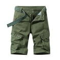 thumbnail image 1 of IYTR Mens Cargo Shorts Zipper Button with Pocket Sports Shorts Casual Outdoor Hiking Shorts Sweatpants Solid Color Athletic Shorts Summer Shorts (Green 32), 1 of 4