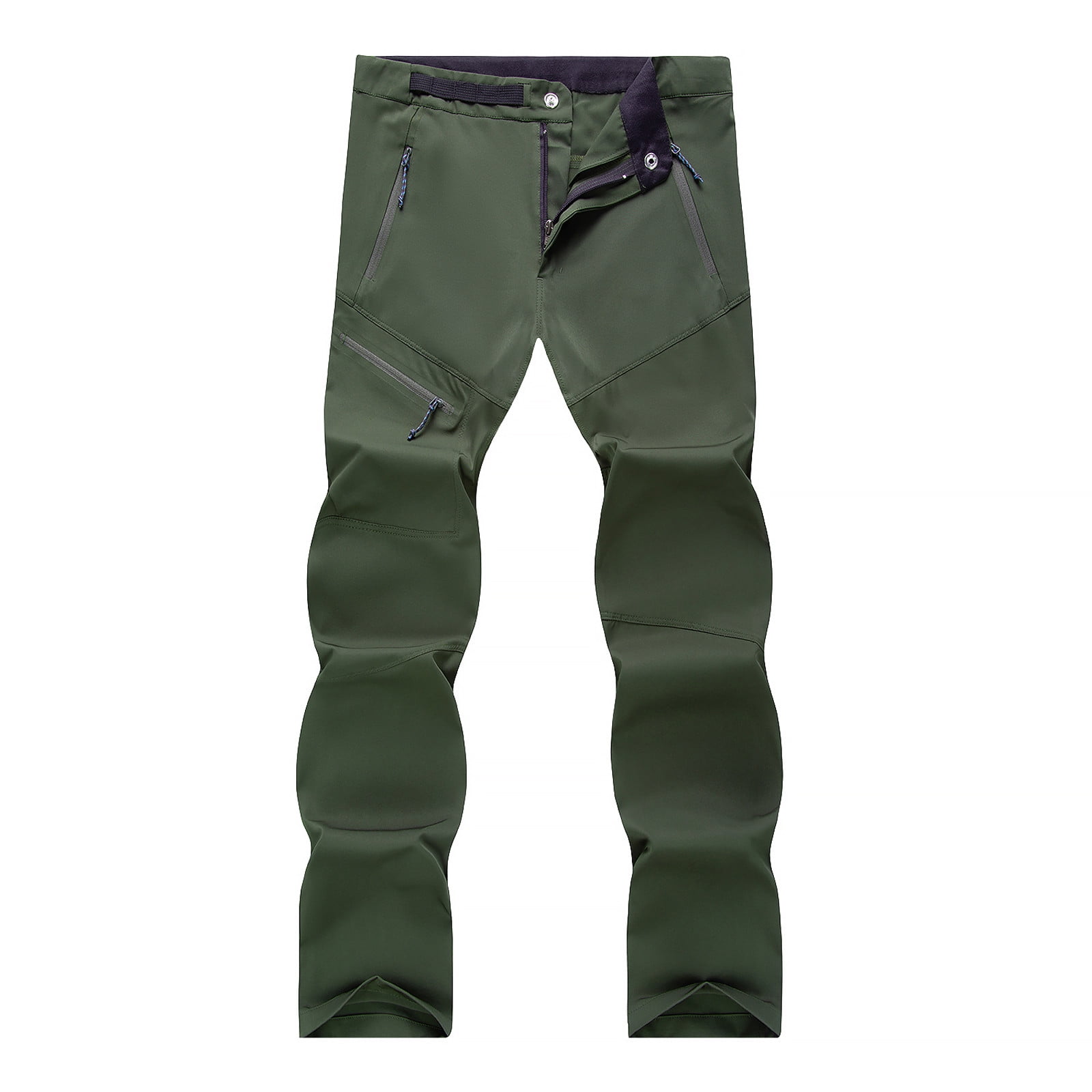 IYTR Mens Cargo Sweatpants Comfy Solid Color Button Zipper Straight Leg