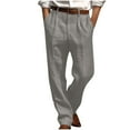 thumbnail image 1 of IYTR Mens Casual Dress Pants Straight Leg Pleated Baggy Pants Solid Color Leisure Yoga Beach Work Dress Pant Trouser (Gray,L), 1 of 6
