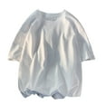 thumbnail image 1 of IYTR Mens Shirts Oversized Loose Athletic Shirts Summer Solid Color Short Sleeve T Shirts Fashion Pullovers Round Neck T-shirts White XXXL, 1 of 6