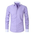 thumbnail image 1 of IYTR Mens Dress Shirts Business Casual Long Sleeve Button Down Shirts Work Office Dress Shirt (Purple,XL), 1 of 2