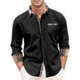 thumbnail image 1 of IYTR Mens Dress Shirts Long Sleeve Button Down Shirts Business Casual Fashion Pocket Lapel Blouse (Black,L), 1 of 5