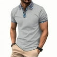 thumbnail image 1 of IYTR Mens Dress Shirts Short Sleeve Loose Business Casual Tshirt Lapel Button Comfortable Lightweight Solid Color Tee Shirt Blouses (Gray,XXL), 1 of 3