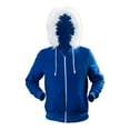 thumbnail image 1 of IYTR Mens Fleece Hooded Jackets Long Sleeve Jacket Zipper Hooded Neck Fashion Warm Sport Jackets Coat with Pocket Solid Color Blue XL, 1 of 4